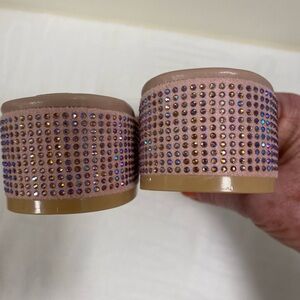 Rhinestone Bow Luxury T-strap Women’s Chunky Heel Sandals size 37